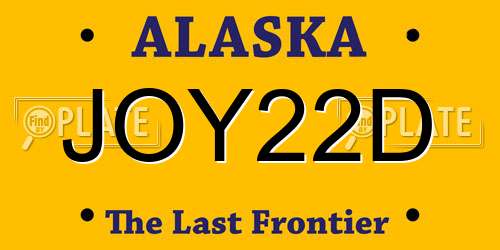 JOY22D Alaska License Plate