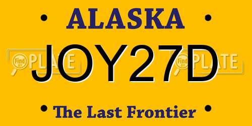 JOY27D Alaska License Plate