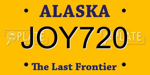 JOY720 Alaska License Plate