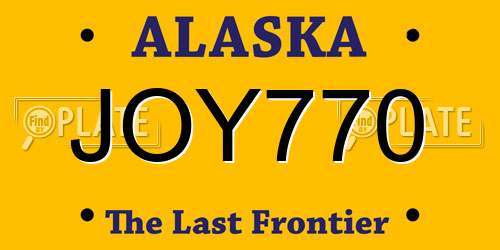 JOY770 Alaska License Plate