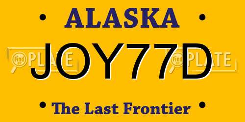 JOY77D Alaska License Plate