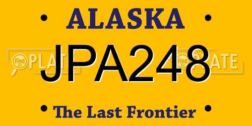 JPA248 Alaska License Plate