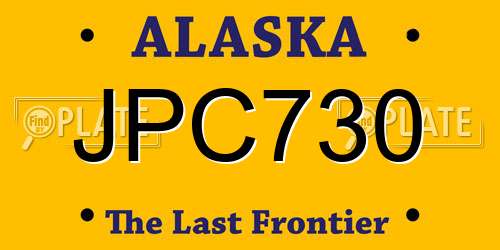 JPC730 Alaska License Plate