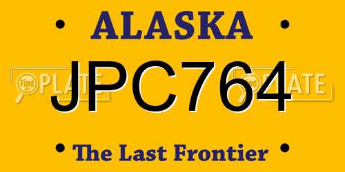 JPC764 Alaska License Plate