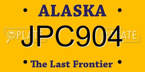 JPC904 Alaska License Plate