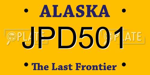 JPD501 Alaska License Plate