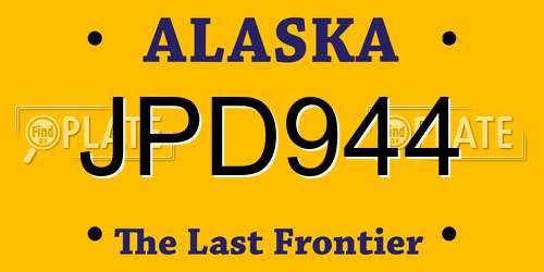 JPD944 Alaska License Plate