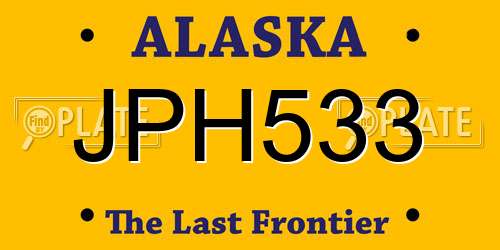 JPH533 Alaska License Plate
