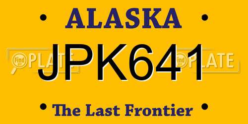 JPK641 Alaska License Plate