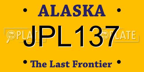 JPL137 Alaska License Plate
