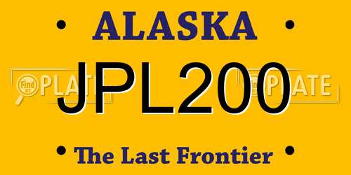 JPL200 Alaska License Plate