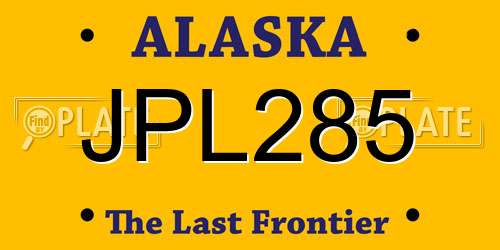 JPL285 Alaska License Plate