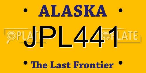 JPL441 Alaska License Plate