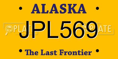 JPL569 Alaska License Plate