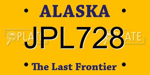 JPL728 Alaska License Plate