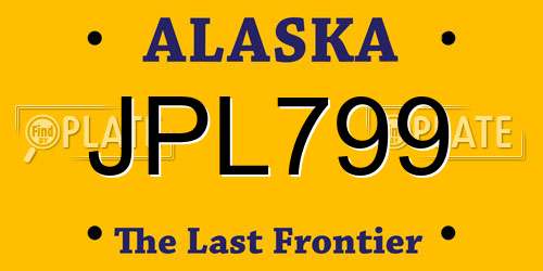 JPL799 Alaska License Plate