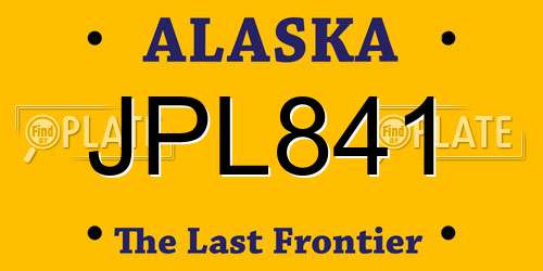 JPL841 Alaska License Plate