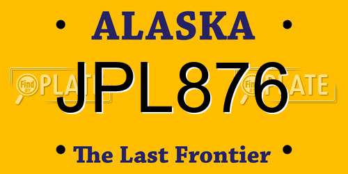 JPL876 Alaska License Plate