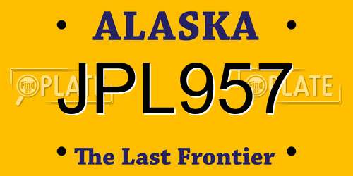 JPL957 Alaska License Plate