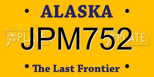 JPM752 Alaska License Plate
