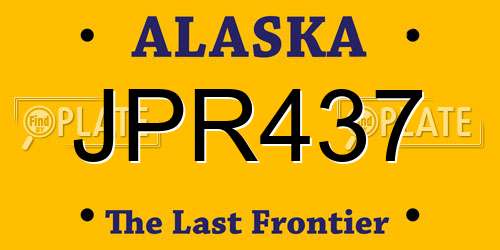 JPR437 Alaska License Plate