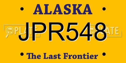 JPR548 Alaska License Plate