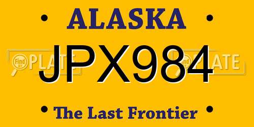JPX984 Alaska License Plate
