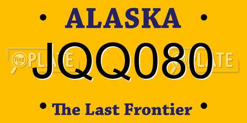 JQQ080 Alaska License Plate