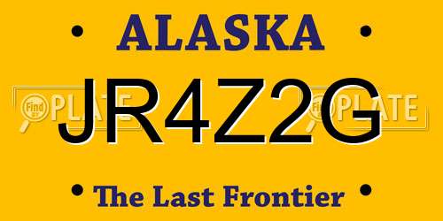 JR4Z2G Alaska License Plate