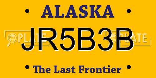 JR5B3B Alaska License Plate