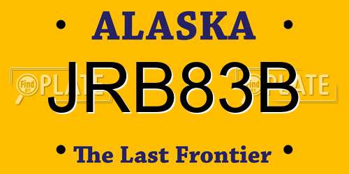 JRB83B Alaska License Plate