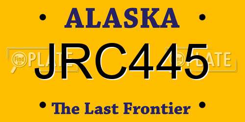 JRC445 Alaska License Plate