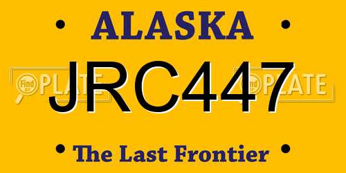 JRC447 Alaska License Plate