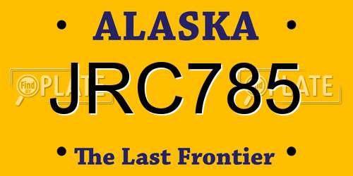 JRC785 Alaska License Plate