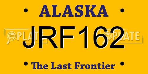 JRF162 Alaska License Plate