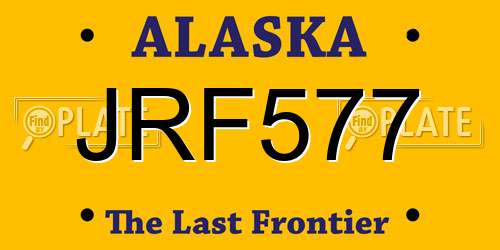 JRF577 Alaska License Plate
