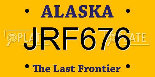 JRF676 Alaska License Plate