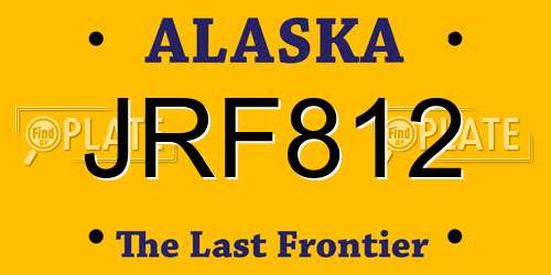JRF812 Alaska License Plate