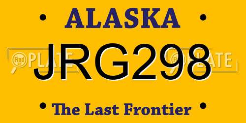 JRG298 Alaska License Plate