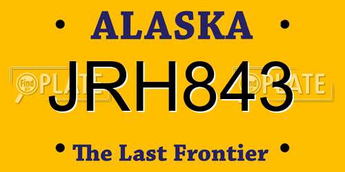 JRH843 Alaska License Plate