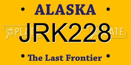 JRK228 Alaska License Plate