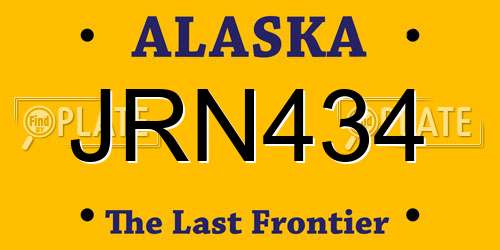 JRN434 Alaska License Plate