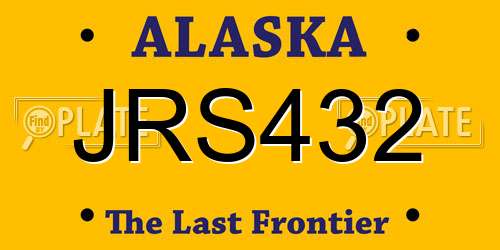 JRS432 Alaska License Plate