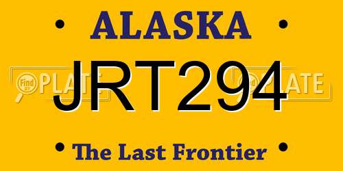 JRT294 Alaska License Plate