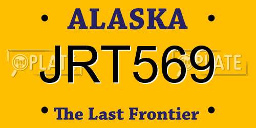 JRT569 Alaska License Plate