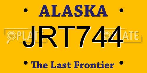 JRT744 Alaska License Plate
