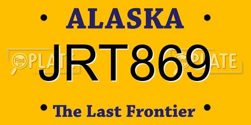 JRT869 Alaska License Plate