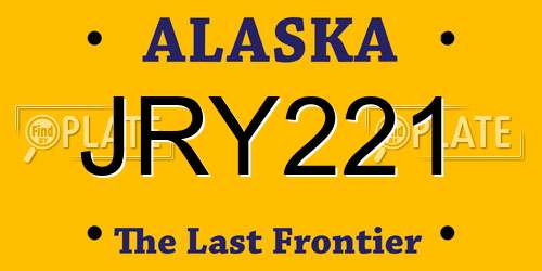 JRY221 Alaska License Plate
