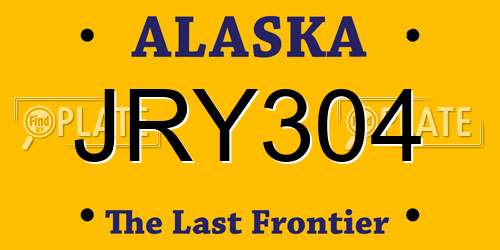 JRY304 Alaska License Plate