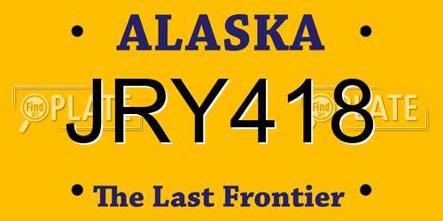 JRY418 Alaska License Plate
